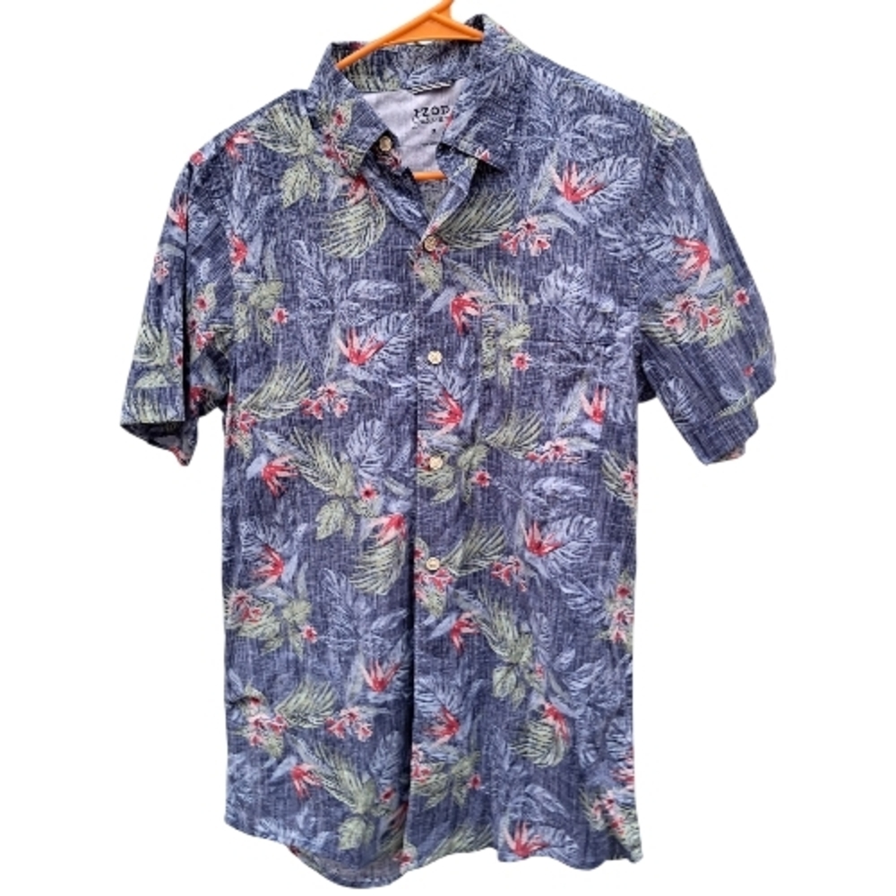 Izod Men's Tropical Print Button Down Shirt